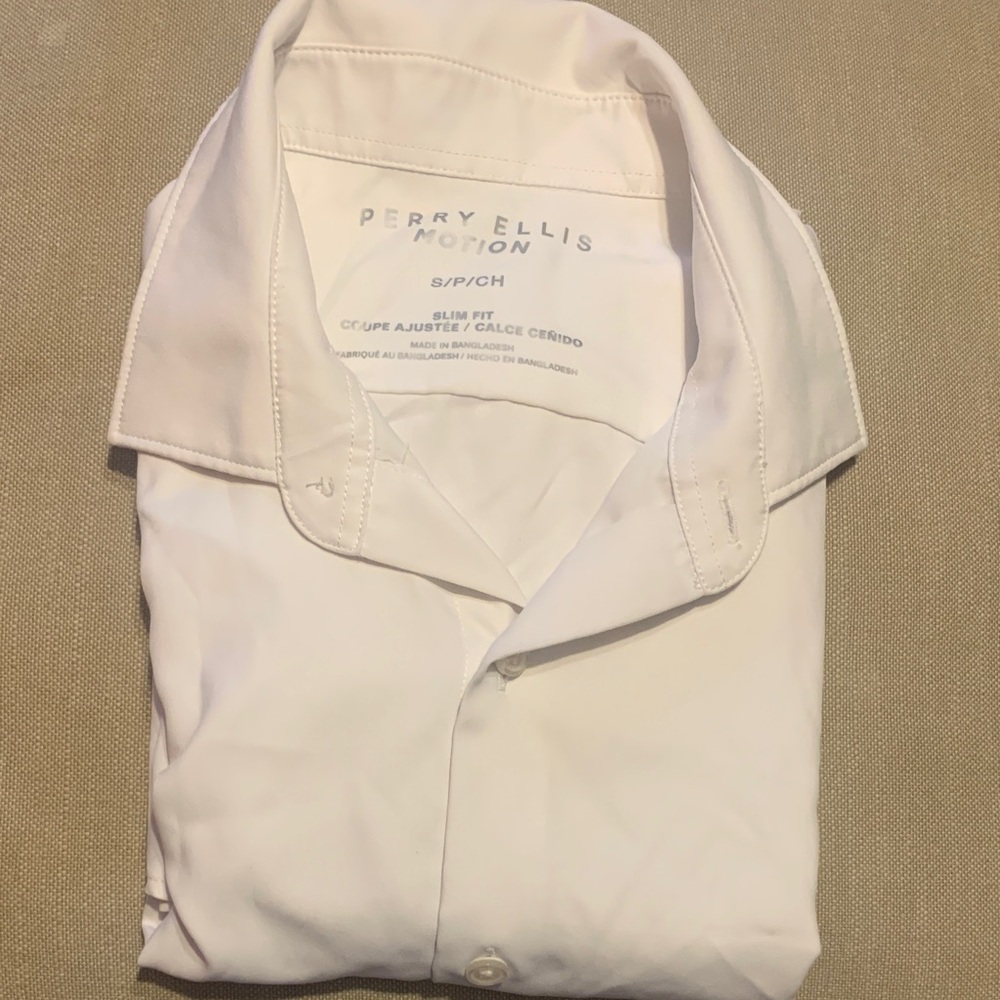 Perry Ellis Motion White Dress Shirt
